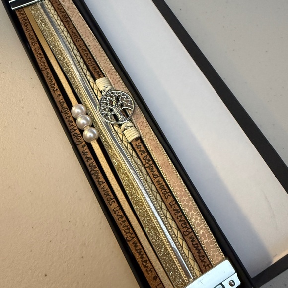 Gold and Silver Tree of Life Bracelet - Picture 2 of 6